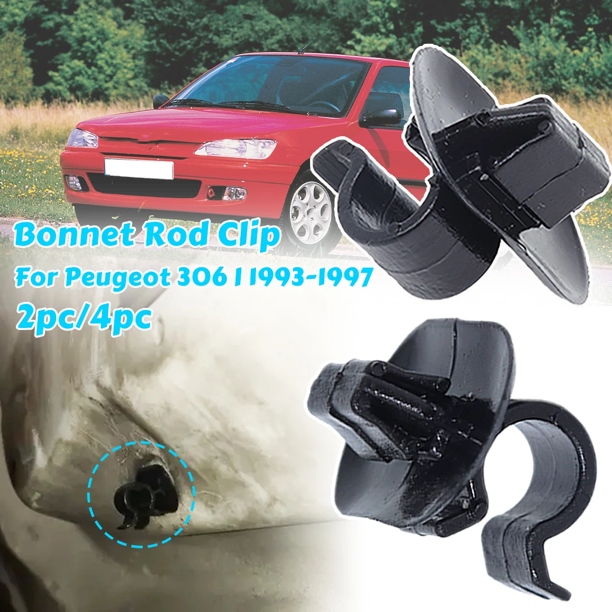 

Car Hood Bonnet Rod Support Prop Clip Stay Clamp Holder 792834 For Peugeot 306 I II Fastener Retainer 1993 1994 1995 1996 1999