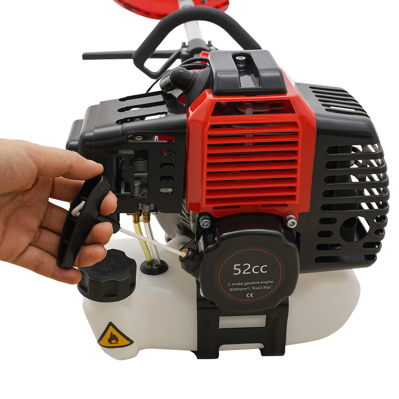 52CC 2ストローク多機能草刈機 1.7KWエンジン 7種類のトリマーヘッド付き 安定した刈り込み性能の芝刈り機