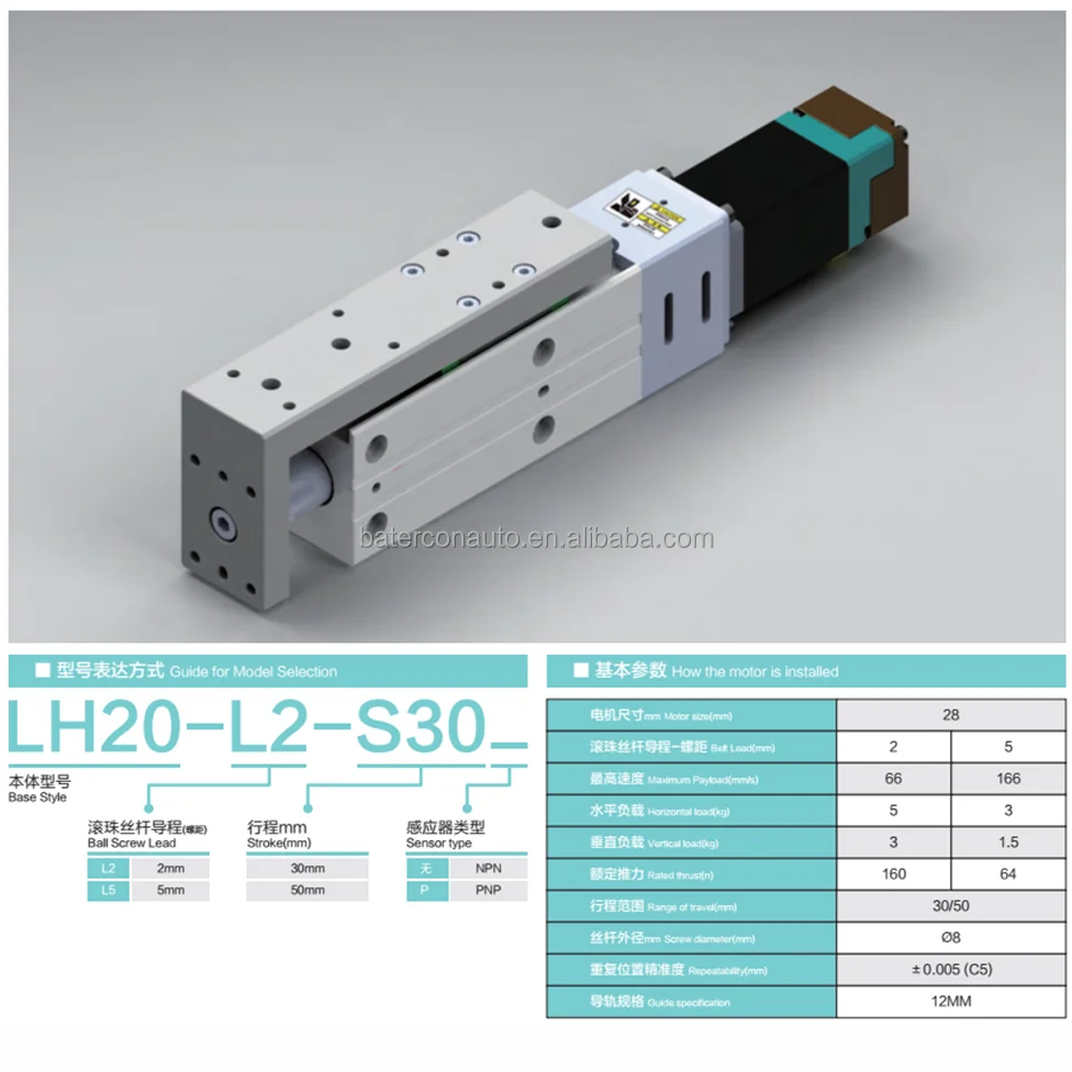 Linear Stage Mini Micrometer Ball Screw Modular Motor Bearing High Precision Lab Automation Optics Aluminum Steel 20mm Base