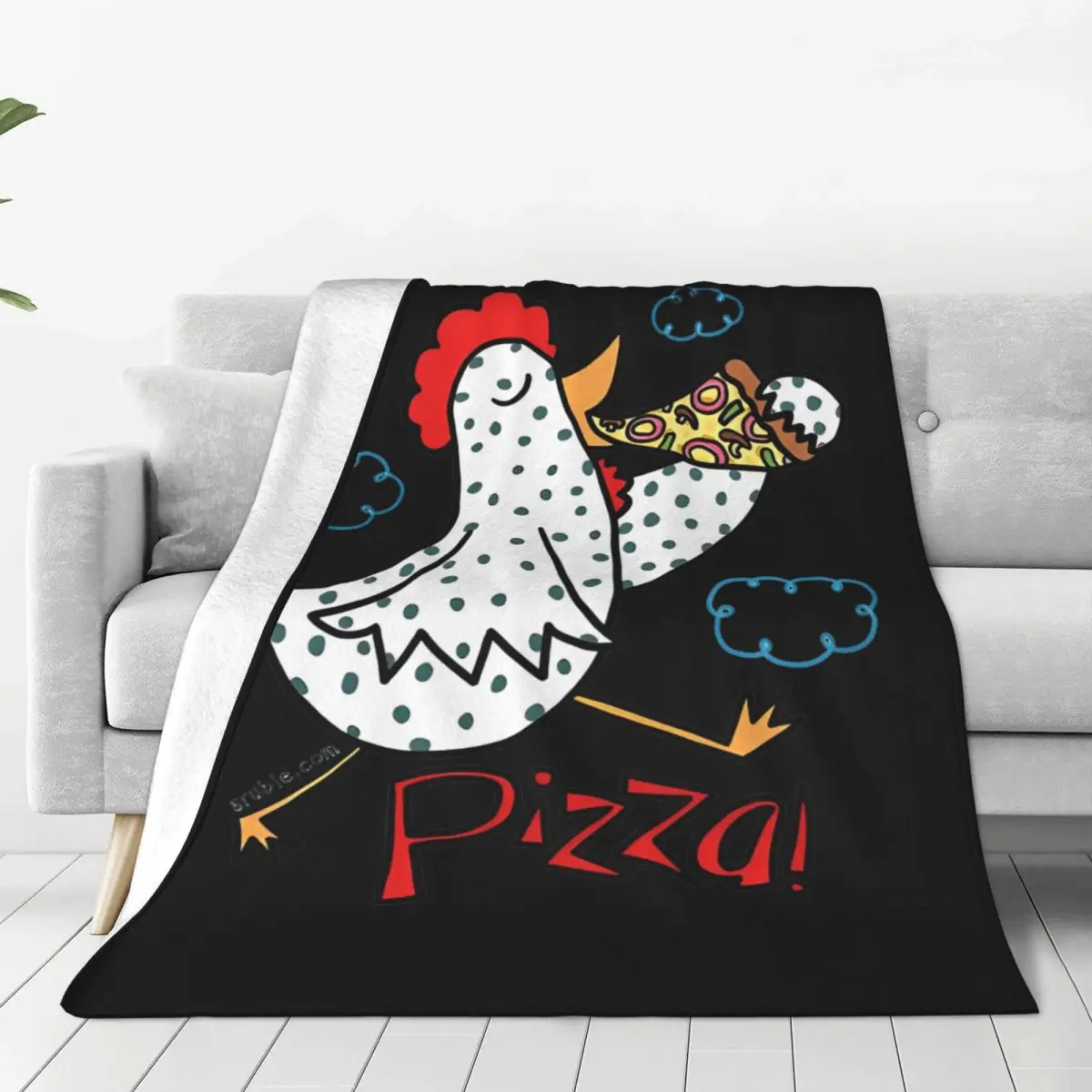 Pizza Chicken Legs French Warm Blankets Travel Plush Throw Blanket Street Trend Home Decor Flannel Bedspread Sofa Bed Cover