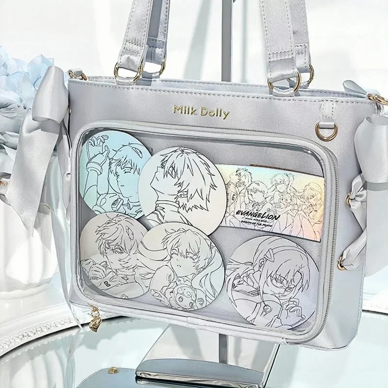 Ita حقيبة أنيقة من الساتان تحت الإبط حقائب كتف أشرطة حلوة القوس شعبية حقيبة يد عصرية شفافة حقيبة بولسا فيكتوريا الألم #3