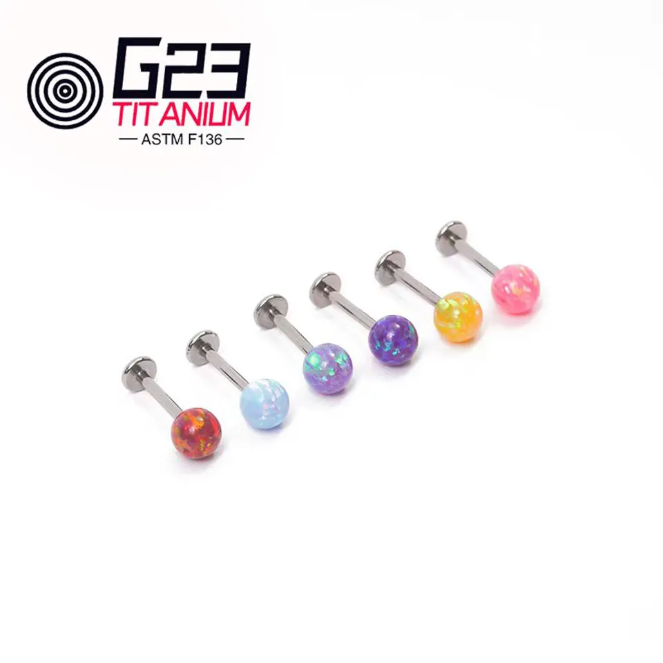 New G23 ASTM F136 Titanium Opal Earrings Nose Stud Piercing Jewllery For Women