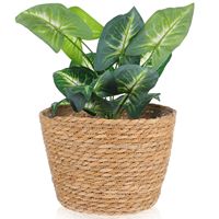 Rattan Flower Pot Woven Plant Basket Seagrass Planter Storage Baskets Home Durable Straw Weaving Basket Planting