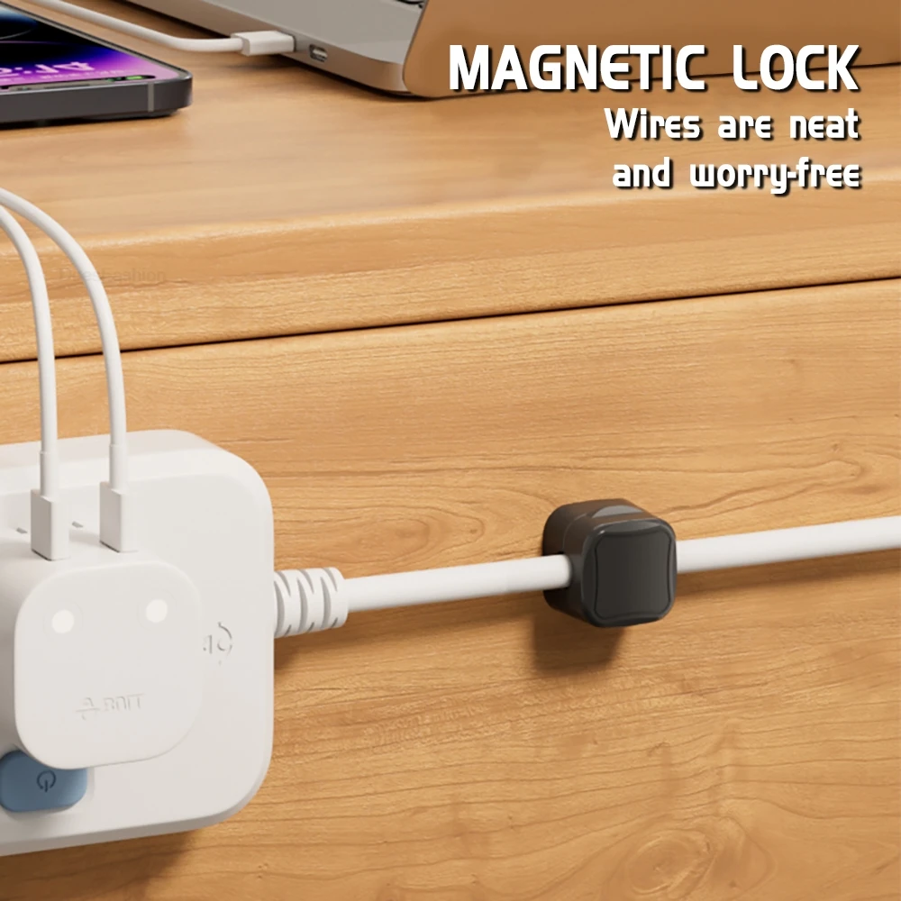 1/6/12pcs Magnetic Cable Clip Cable Holder Adhesive Wire Keeper Cord Cable Organizer Winder For Under Desk Management Clip view 3