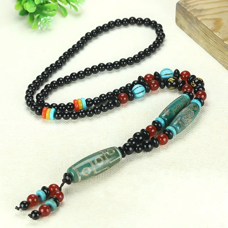 

Vintage Tibetan Dzi Bead Agate Necklace, Couple Style