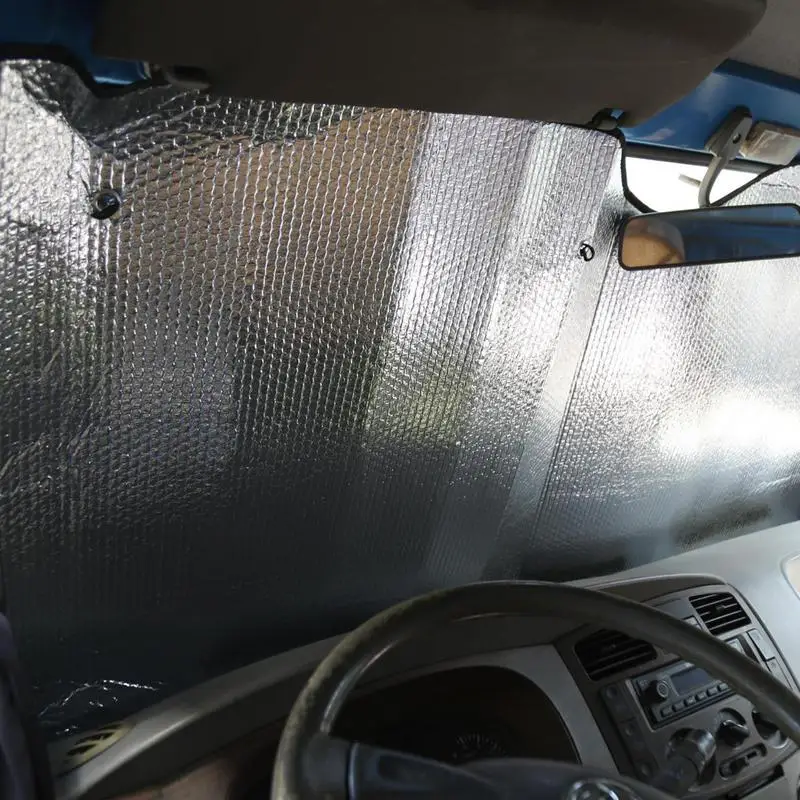 غطاء الزجاج الأمامي للسيارة شاحنة الزجاج الأمامي طوي الشمس الظل غطاء شفط كأس الجبهة كتلة الحرارة حماية الشمس لشاحنة 220x70 سنتيمتر #3