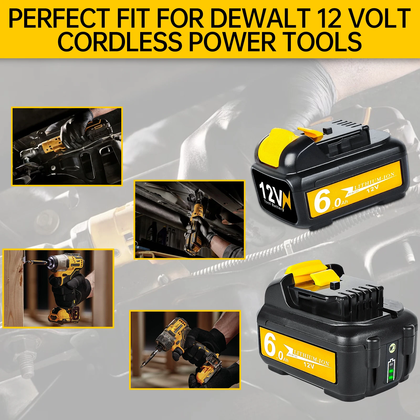 Для Dewalt DCB120 Сменные литий-ионные аккумуляторы 12 В 6000 мАч Аккумулятор DCB123 DCB125 DCB124 DCB122 DCD710 Аккумулятор для электроинструментов