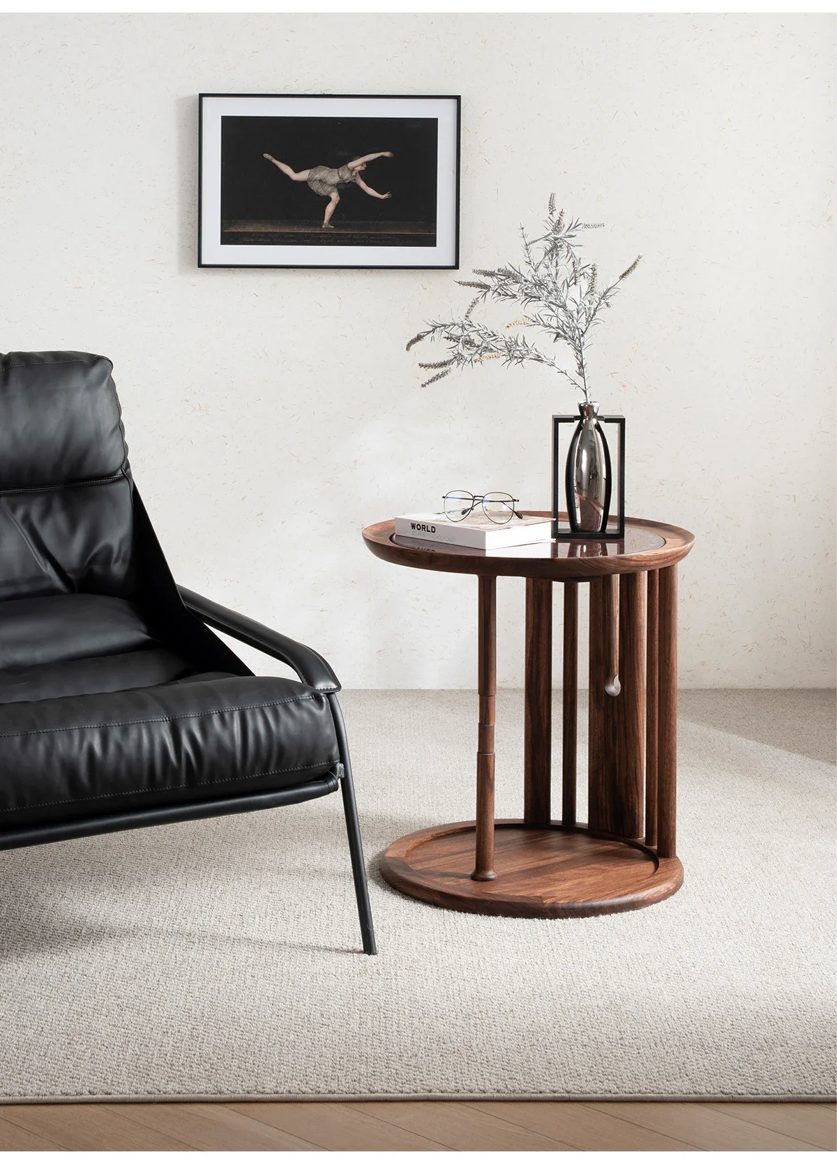 North American walnut solid wood small coffee table Nordic casual side table