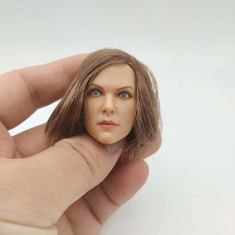 

1/6 Scale Female Women Head Sculpt Short Brown Hair for 12'' Suntan Phicen Action Figure Toys