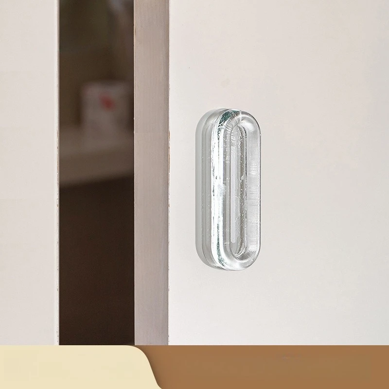 Self-adhesive Sliding Door Handle No Punch Sliding Door Handle Aluminum Alloy Wooden Door Kitchen Cabinet Door Handle