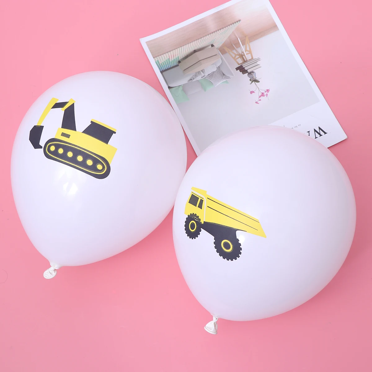 

10 Pcs Excavator Balloon Digger Party Construction Favors Balloons Decoration Latex