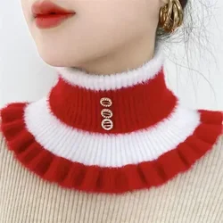 Winter Warm Neckerchief for Woman Comfortable Detachable Collar Outdoor Windproof Protective Neckerchief
