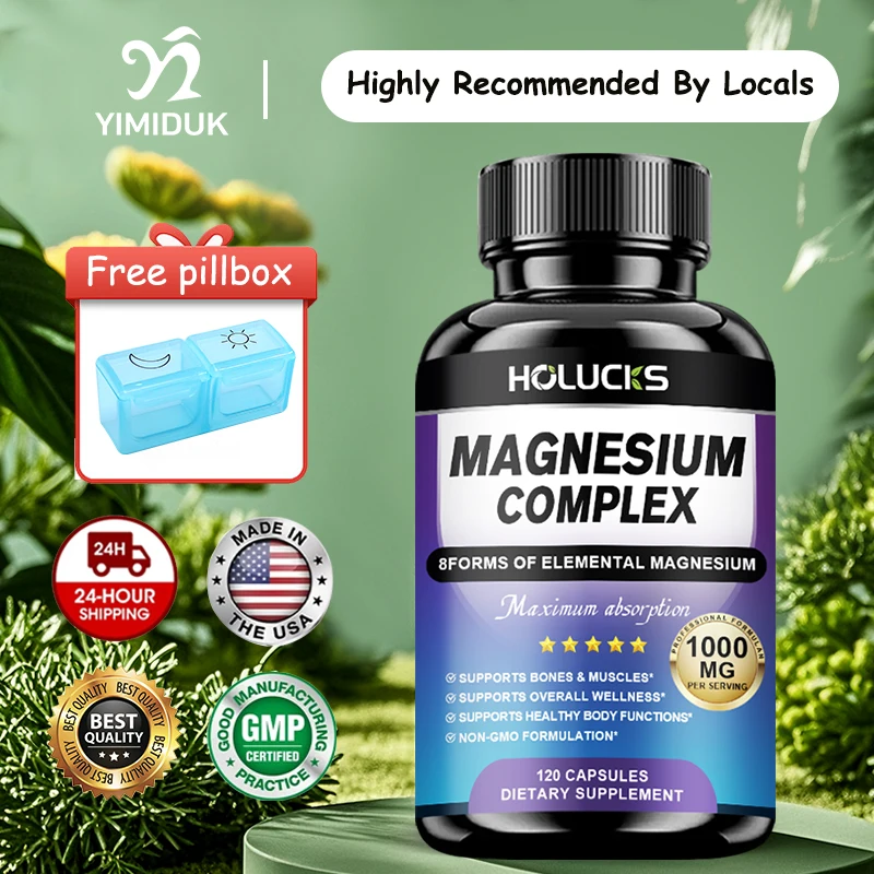 HOLUCKS Premium Magnesium Complex Supplement, Relieve Stress, Reduce Fatigue & Support Overall Body Wellness for Men & Women