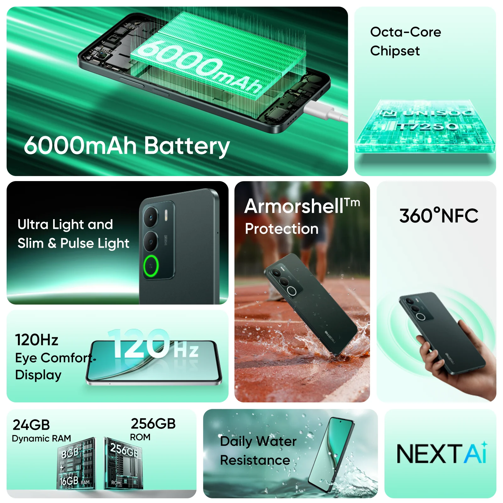 Versión Global realme P3 Lite 4G Smartphone 6000mAh batería 120Hz pantalla de comodidad ocular Octa Core Chipset 50MP AI cámara 3