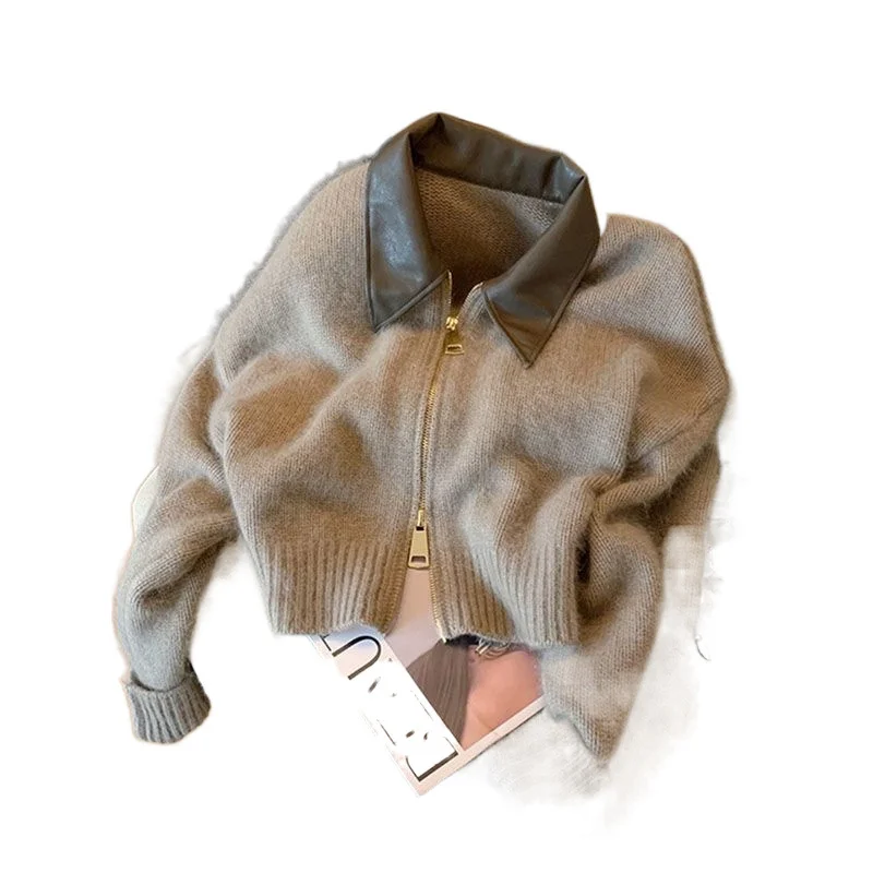 Zagros New 2024 Autumn/Winter Women's Loose Knit Cardigan Elegant Temperament Fashion Sweater Coat