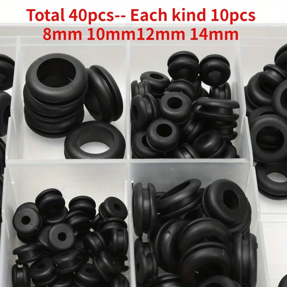 20/40/60 stuks zwarte O-ring rubberen sluitring afdichtingen pakking doorvoertule assortiment kit elektrische pakking O-ring afdichtingen gereedschap set 8 10 12 14 mm