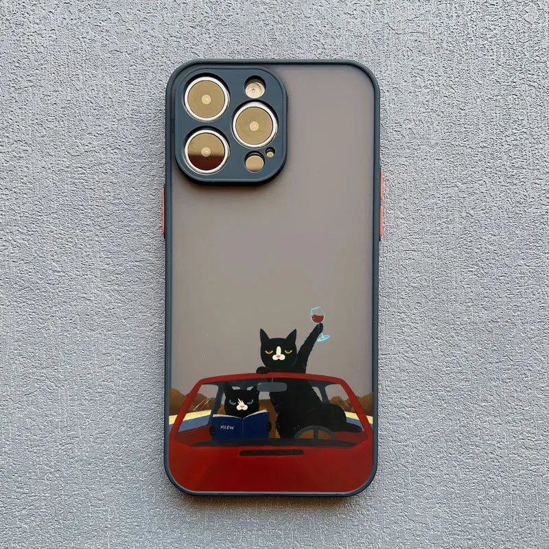 Süße Katze Becher Trinken Paar Handyhülle für iPhone 17 12 11 Pro Max 16 15 14 13 Pro Max Mini X XR X 16 15 Plus stoßfeste Abdeckung – Detail 6