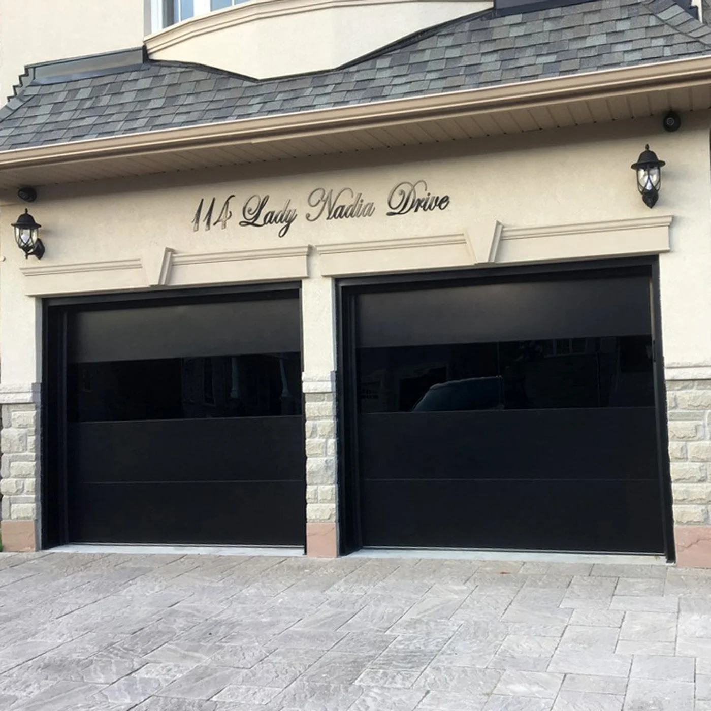 American Modern Steel Sectional Garage Door Overhead Insulated Glass 9x8 Flap Sliding House Depot Garage Door