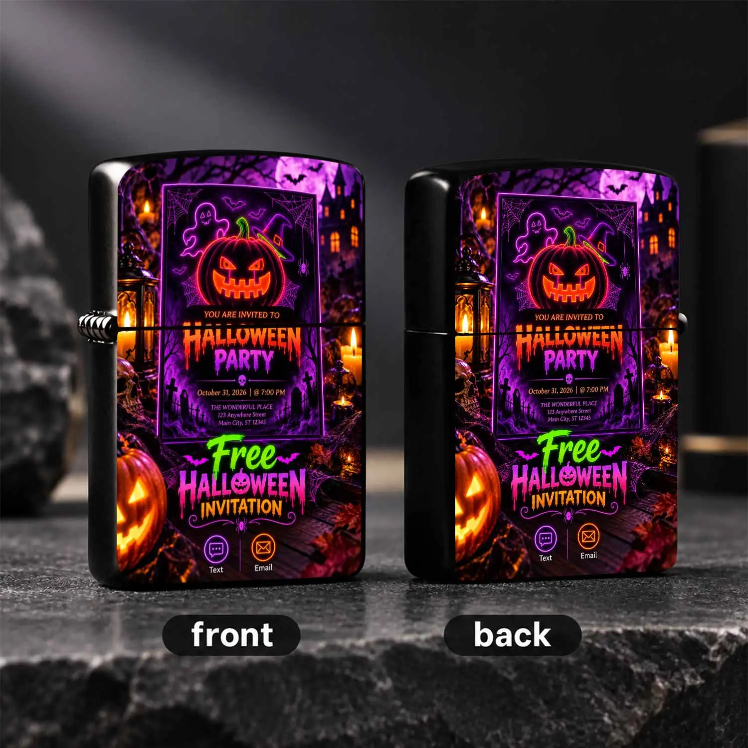 Halloween Themed Portable Igniter Spooky Ambience Prop for Party Camping Birthday Gathering Candle Lighting Practical Versatile Accessory Ideal Novelty Holiday Gift for Friends and Family A Humorous And Interesting Lighter