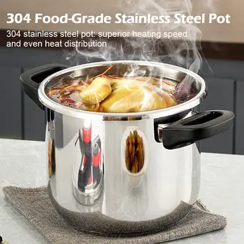 סיר לחץ 4 ליטר מפלדת אל-חלד 304, בטוח בפני פיצוץ, עם מכסה, לשימוש קל, כלי בישול ניתנים לניקוי, סיר אורז 10 best sales סירי לחץ - №6