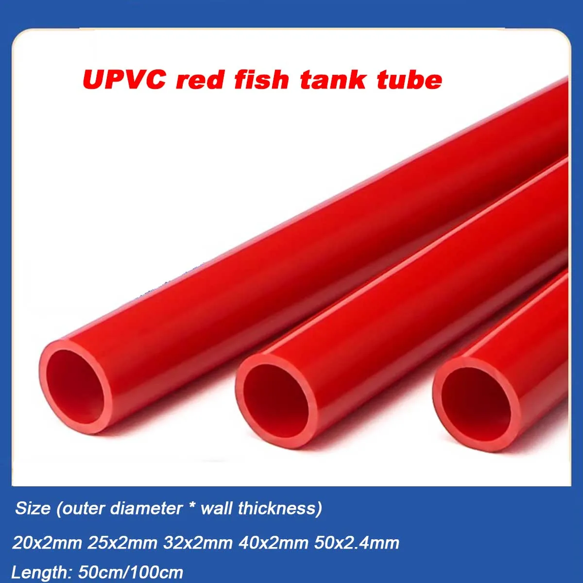 20~50mm UPVC Tube Aquarium Fish Tank PVC Pipe Home Garden Irrigation Watering Hydroponic Planting Frame Tube 50cm/100cm Long