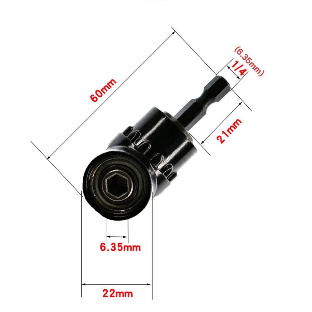 Classic Black New 1PCS 105 Degree Angle Extension Adapter Screwdriver Bit Socket Holder Right Angle Drive Power Tool Accessories