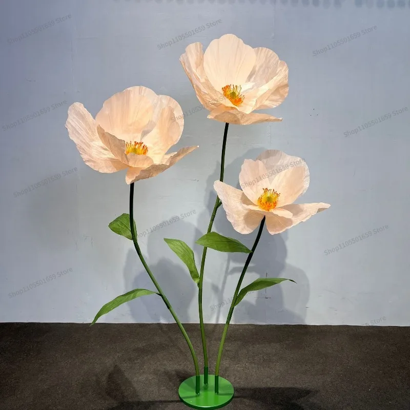 For three-dimensional poppy landscaping window decoration flower simulation paper art flower