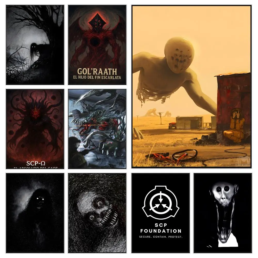 Creepypasta Horror SCP Poster Trendy Aesthetic Wall Decor for Dorm & Bedroom