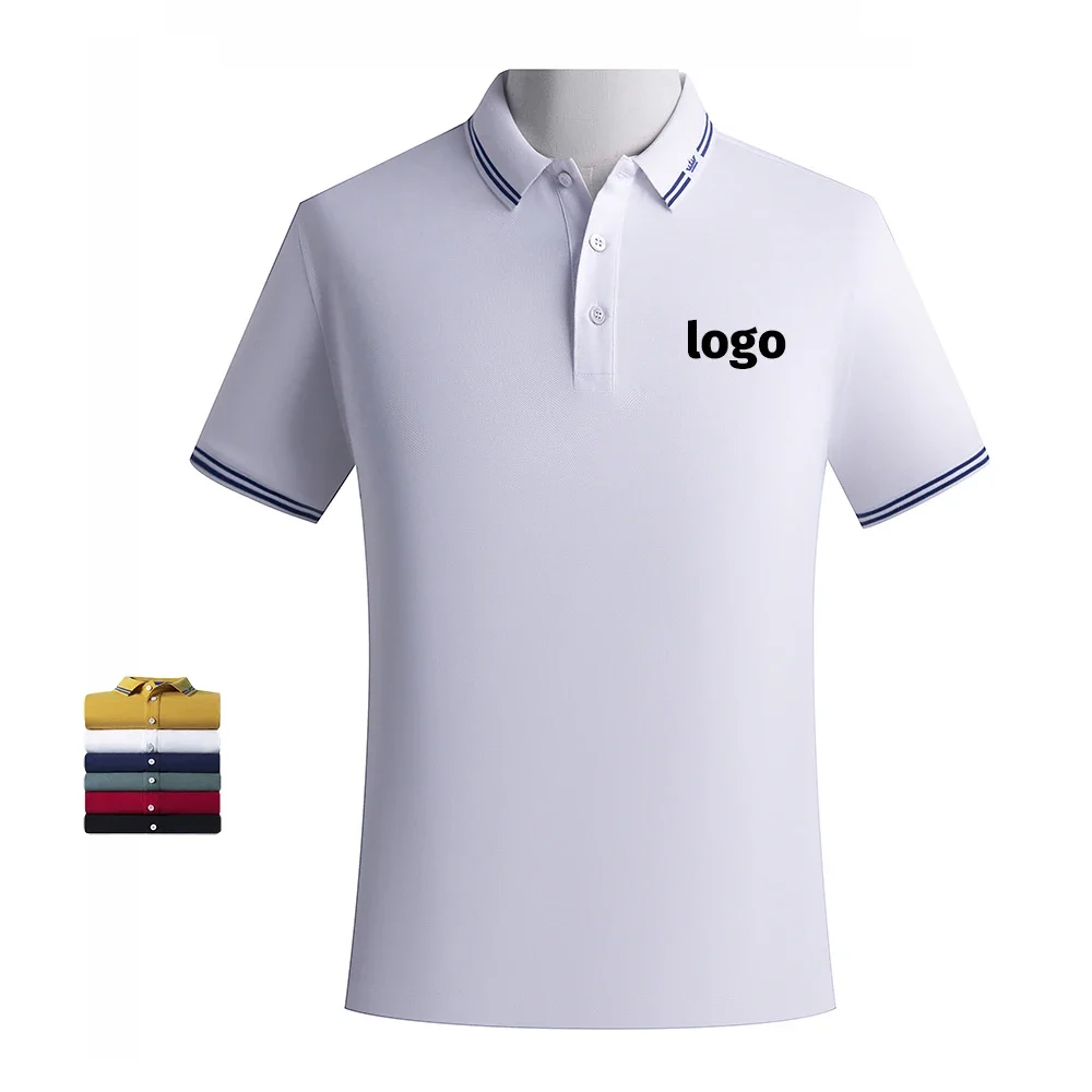 

Business Casual Men's Polo Shirt Women‘s Lapel Shirts Company Shop Staff Uniforms Custom Logo Summer Short Sleeve Tops Polos