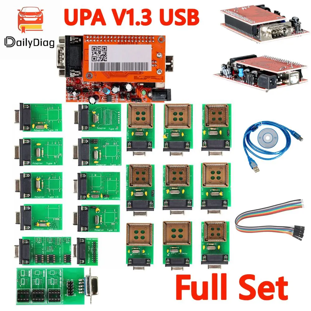 

Высококачественный USB-программатор UPA с полным набором адаптеров, инструменты для чип-тюнинга ЭБУ, программатор EEPROM, программатор последовательных интерфейсов, полный комплект
