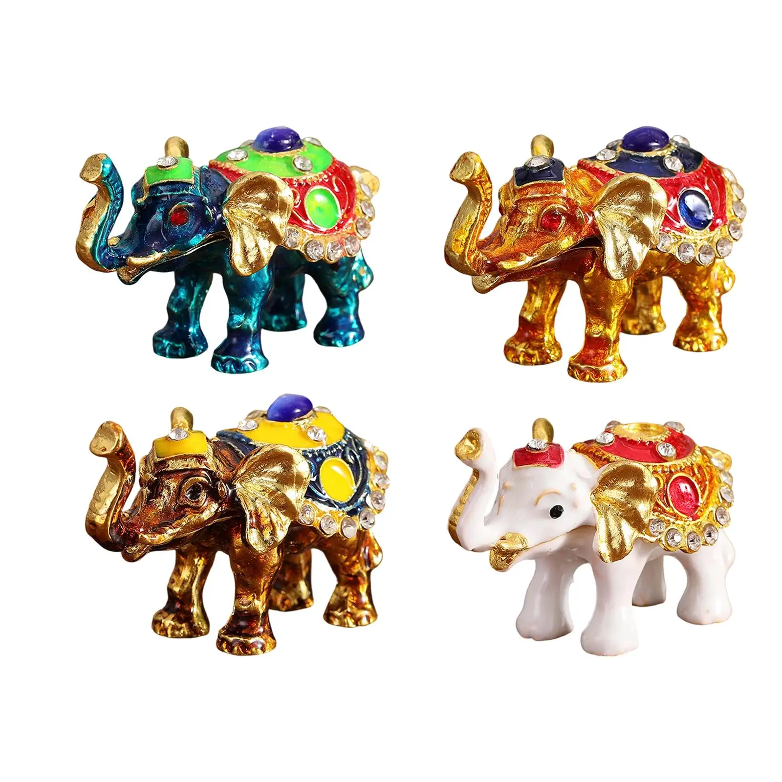 Elephant Trinket Box Thoughtful Ornament Collectible Christmas Gift Decorative