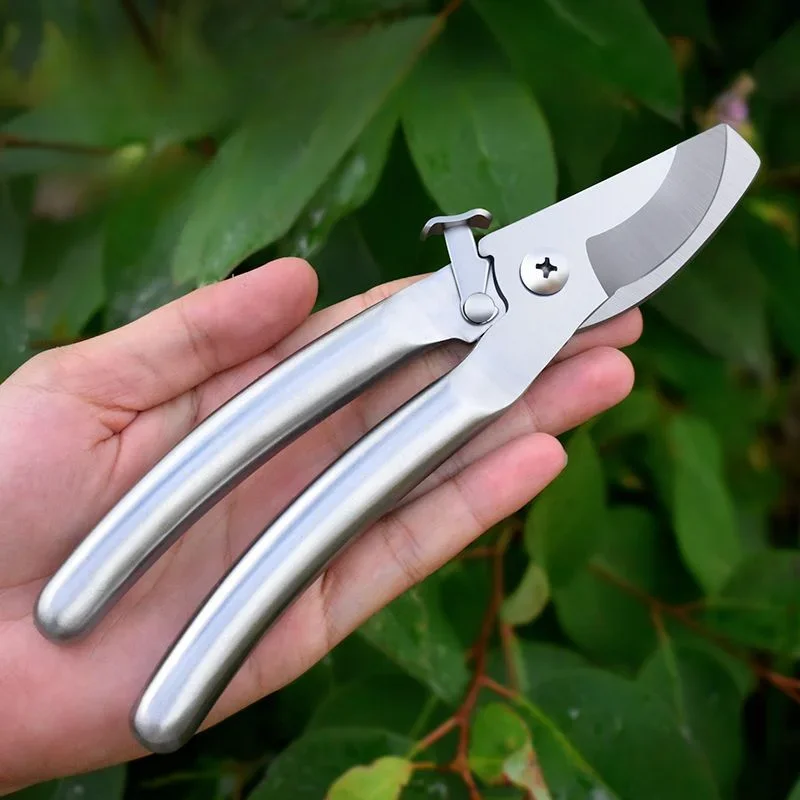 

All Stainless Steel 304 Strong Pruning Scissors for Pruning Fruit Trees Special Garden Cutting Coarse Branch Flower Scissors