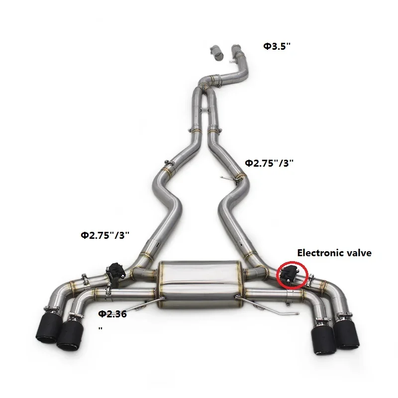 

Catback For M340/M440 B58 3.0T 2017-2023 Valvetronic Muffler Pipe Car Part Escape