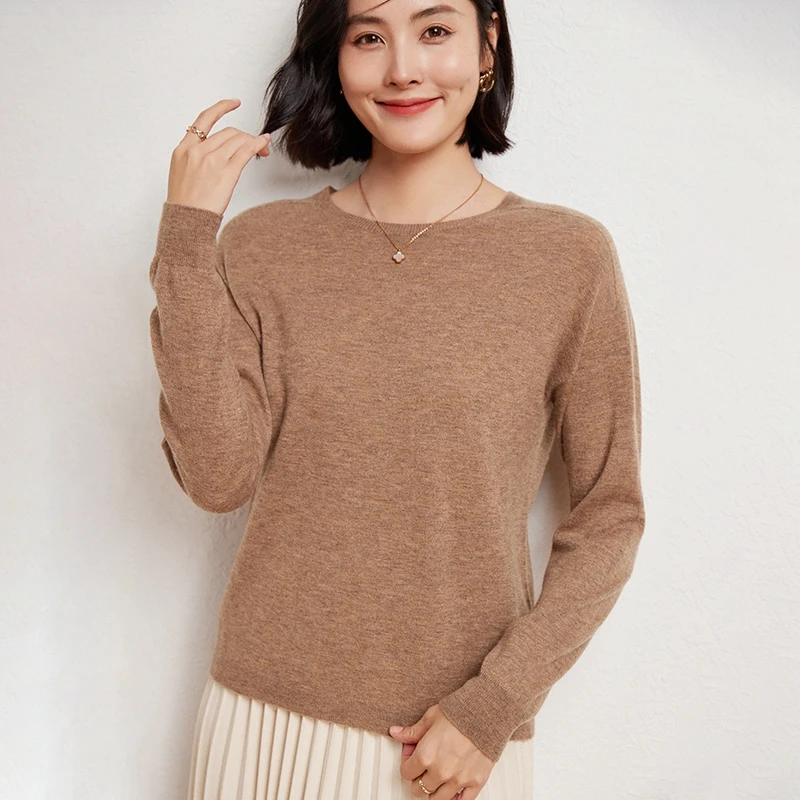 WinvyNee Winter Merino Wool Sweater Women Clothing O Neck Long Sleeve Tops Casual Outerwears Soft Warm Knitted Pullover A1263007