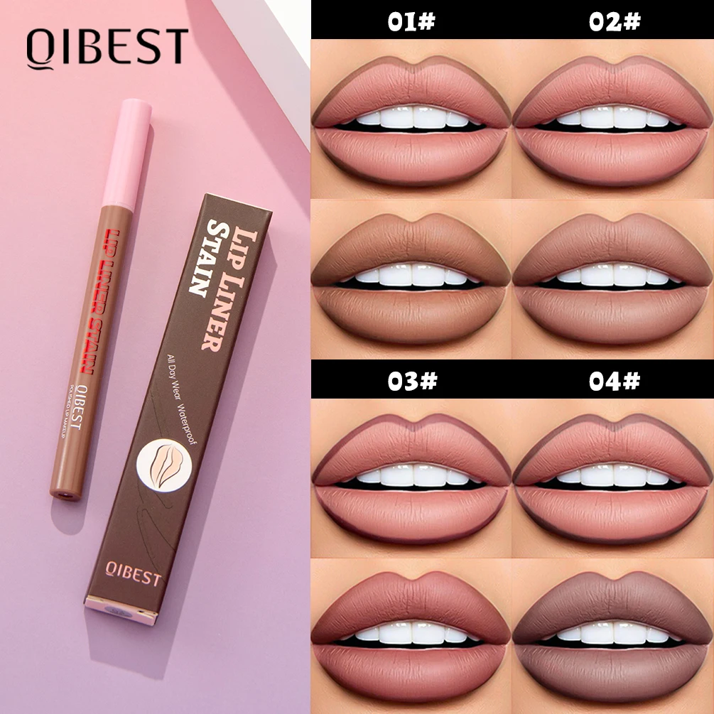 QIBEST Lip Liner Impermeabile, Resistente al Sudore, Opaco Multi-colore Correttore Rossetto Liquido Penna Marrone Trucco Labbra Per Le Donne Regalo Lipliner