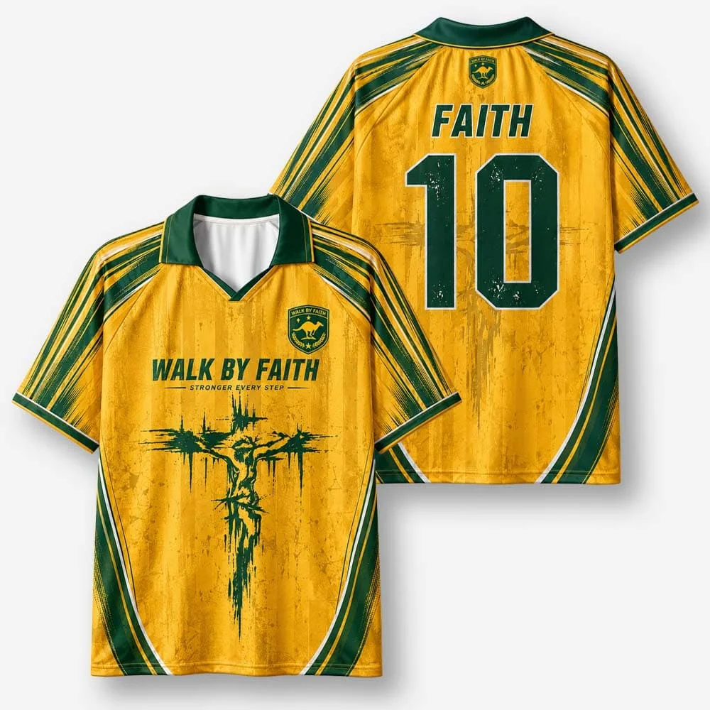 2026 New Lapel Polo Short Sleeved Shirt Retro Christian Cross Religious Pattern Printed T-shirt Fitness Training T-shirt