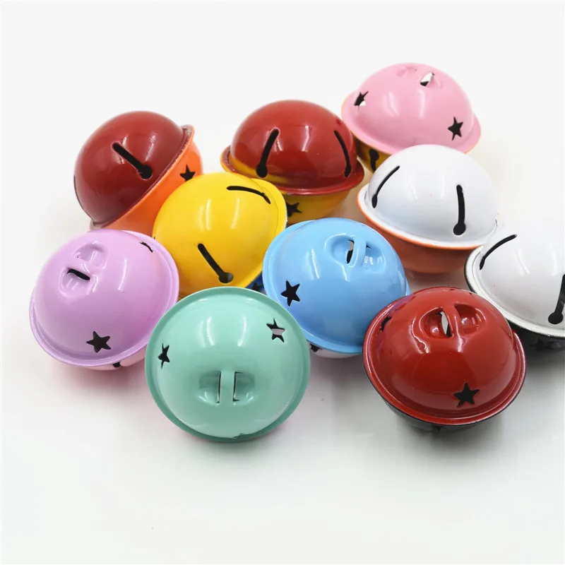 4Cm Dual Color Large Bell Baking Paint Metal Five Star Colored Bell Diy Keychain Christmas Pet Bell Wholesale Holiday Decor