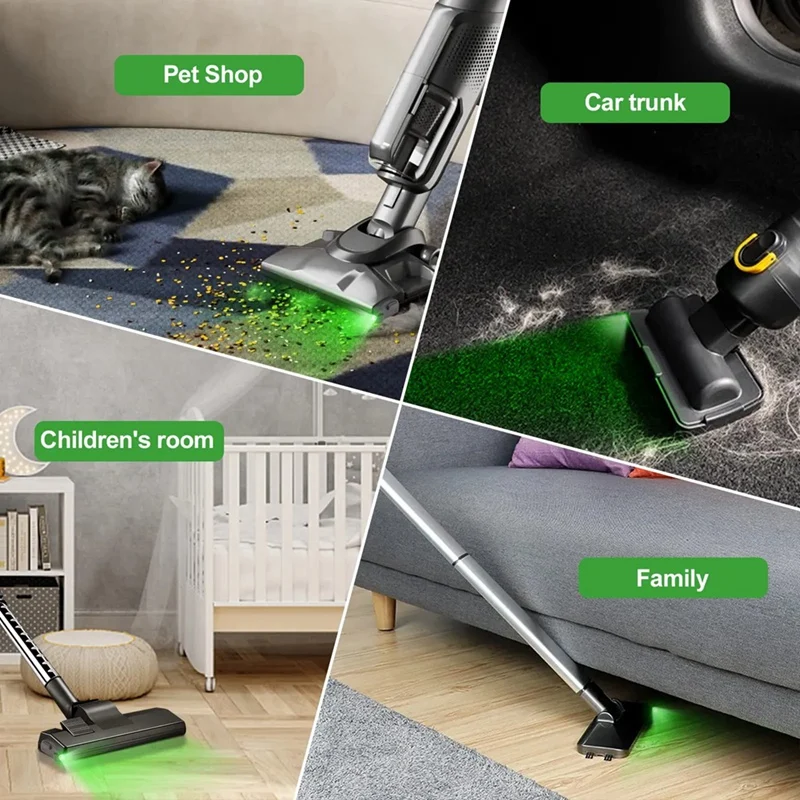 Luces láser para aspiradora USB, lámpara LED Universal para pelo de Mascota, gato, perro, piel, polvo, piezas de aspiradora