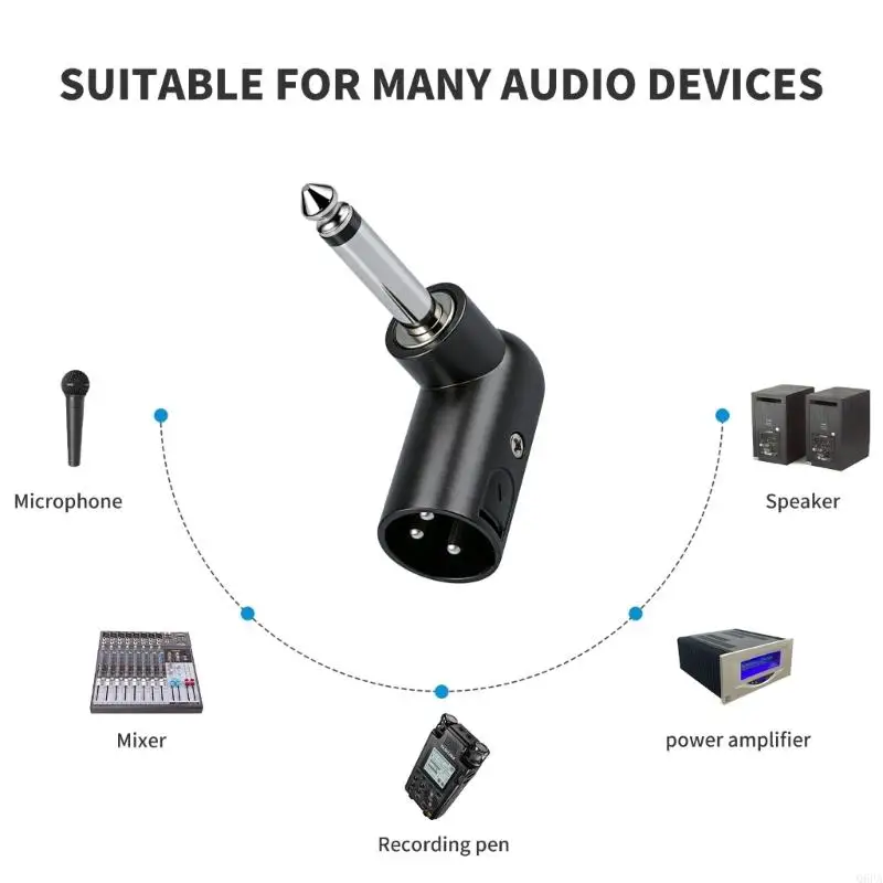 Q6PA Space Saving 6.35mm Mono To XLR Male Adapter For Tight Space Area