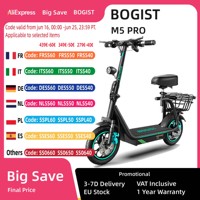 New upgrade Bogist M5 Pro+ 500W 48V 15Ah 12 inch inflatable wheels Electric Bike with Storage basket and front shock adsorption