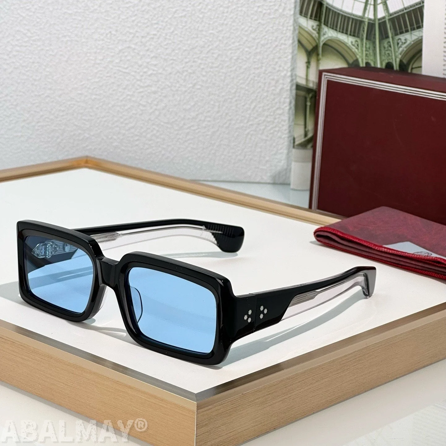 

JM SIZE 55-21-146 Top Quality Mens Sunglasses for Women Classic Punk Luxury Acetate Titanium UV400 Designer Sunglasses with box