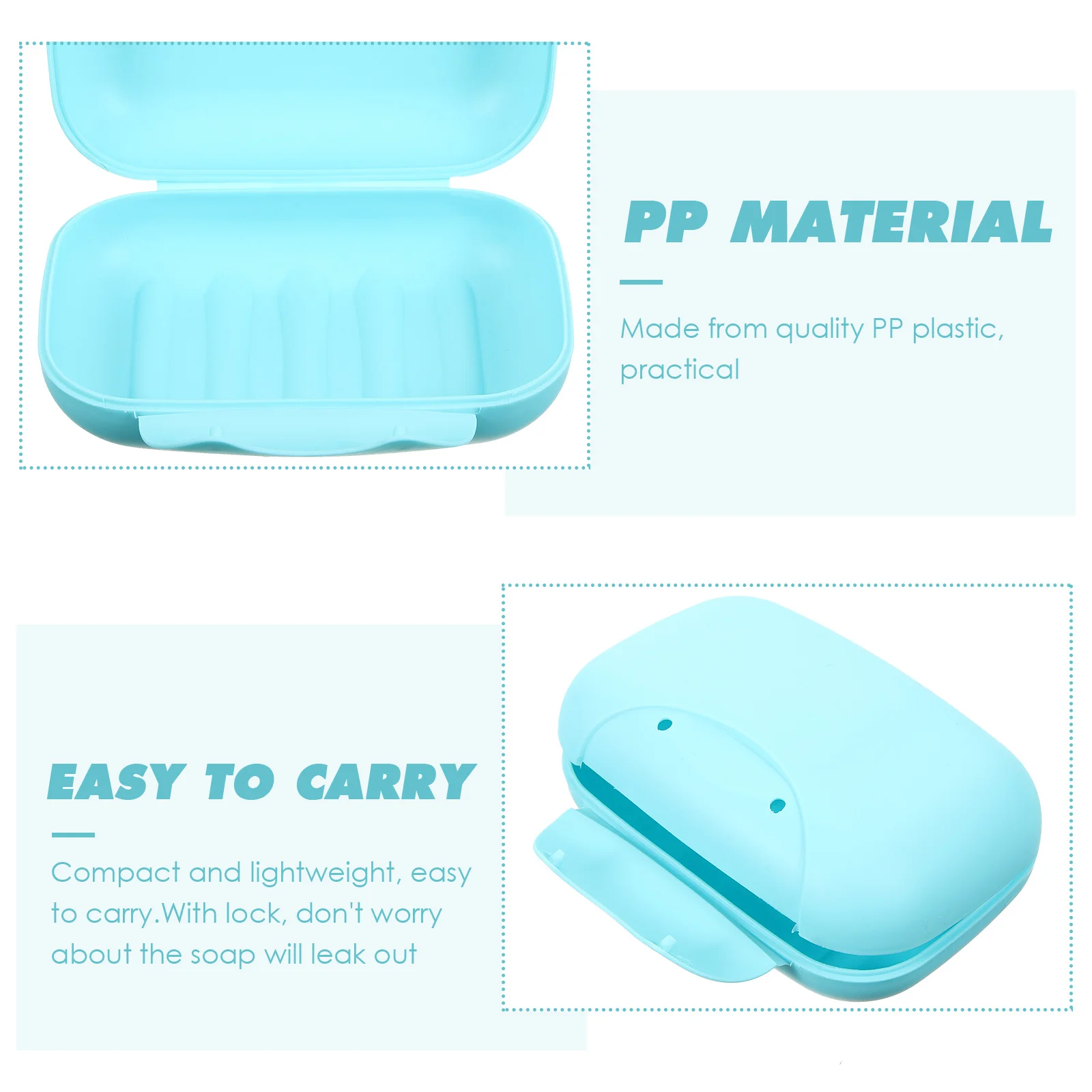 

Portable Soap Dish Leakproof Container for Travel Camping Home Use PP Plastic Compact Lightweight Practical