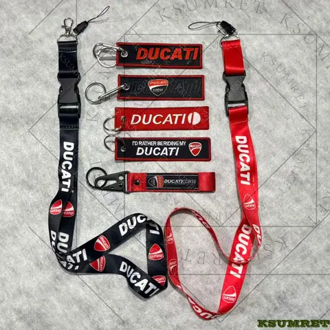 For Ducati Keychain Motorcycle keys made with computerized embroidery for a stylish and protective design