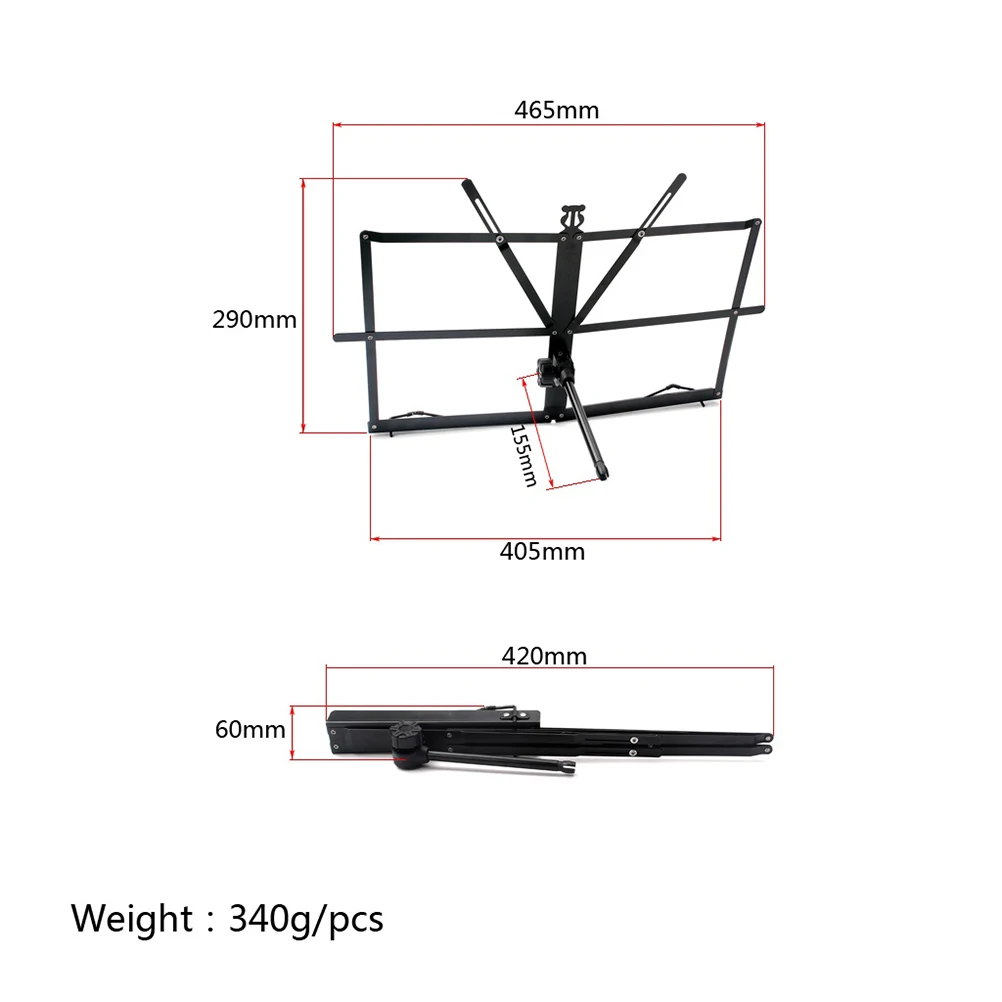 

Music Stand Musical Instruments Accessories Desk Puree for Notes Guitar Holder Foldable Bookshelf
