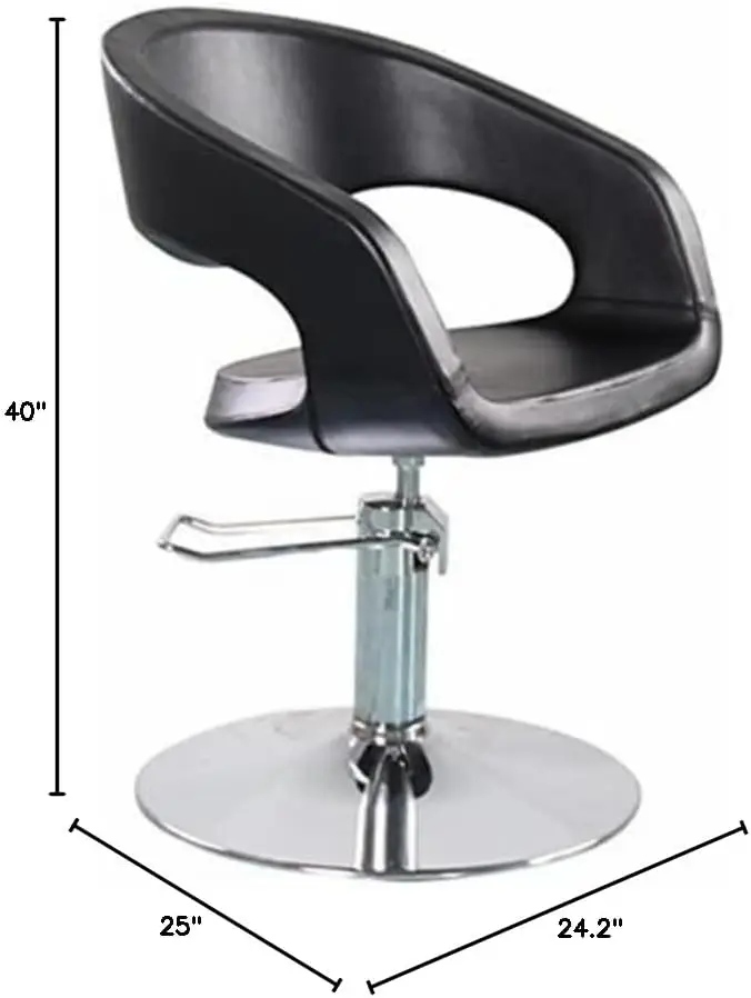 كرسي الحلاق كرسي صالون لمصفف الشعر كرسي تصفيف هيدروليكي كلاسيكي لمصفف الشعر باللون الأسود #2