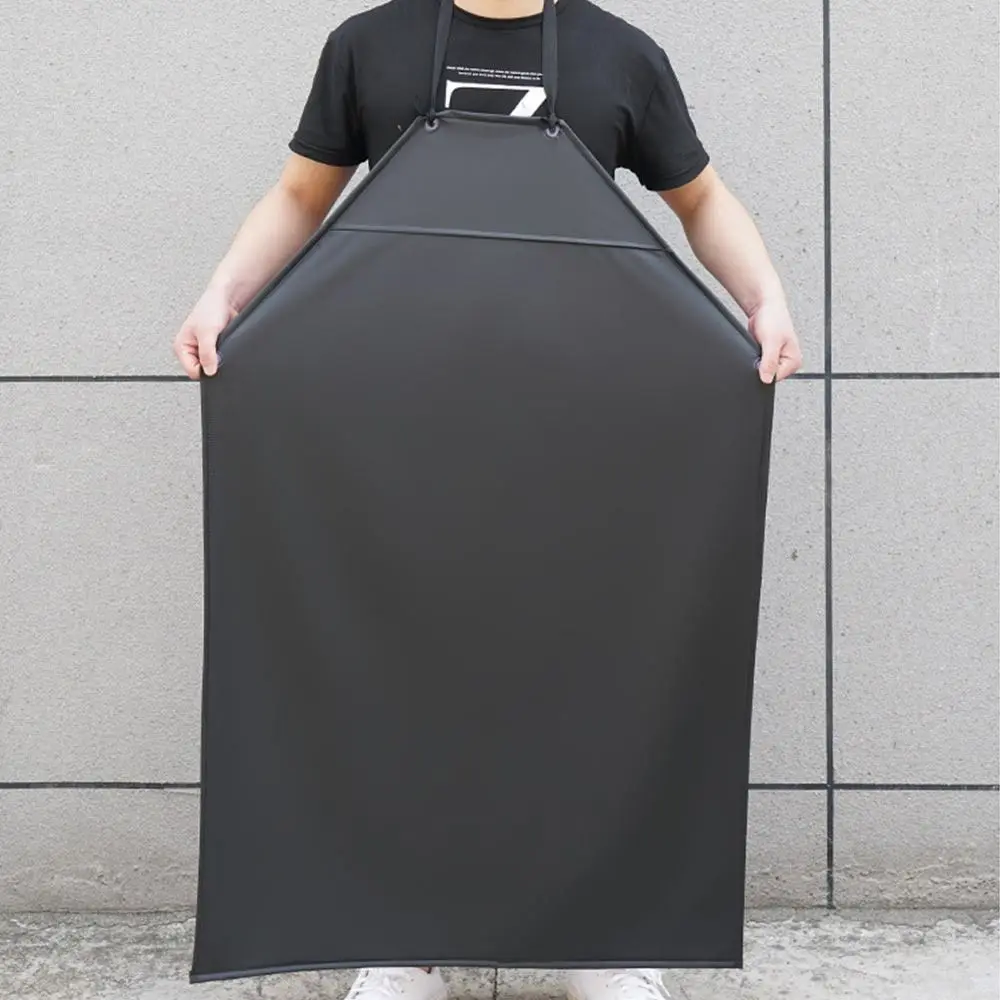 Durable PU Leather Kitchen Apron Waterproof Oil-proof Work Apron Black Green Aquatic Butchery Food Apron Farmers Market