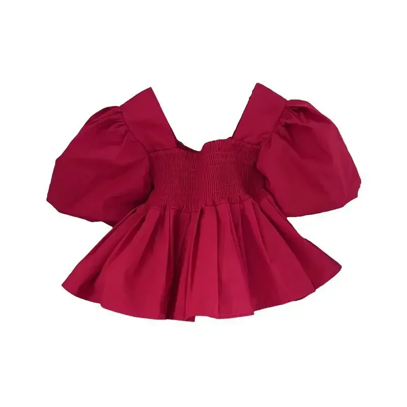 Fashion Girls Baby Short Sleeve Top Jeans Two Piece Spring Summer Children\'s Clothing 90-140cm Girls New Clothes Set