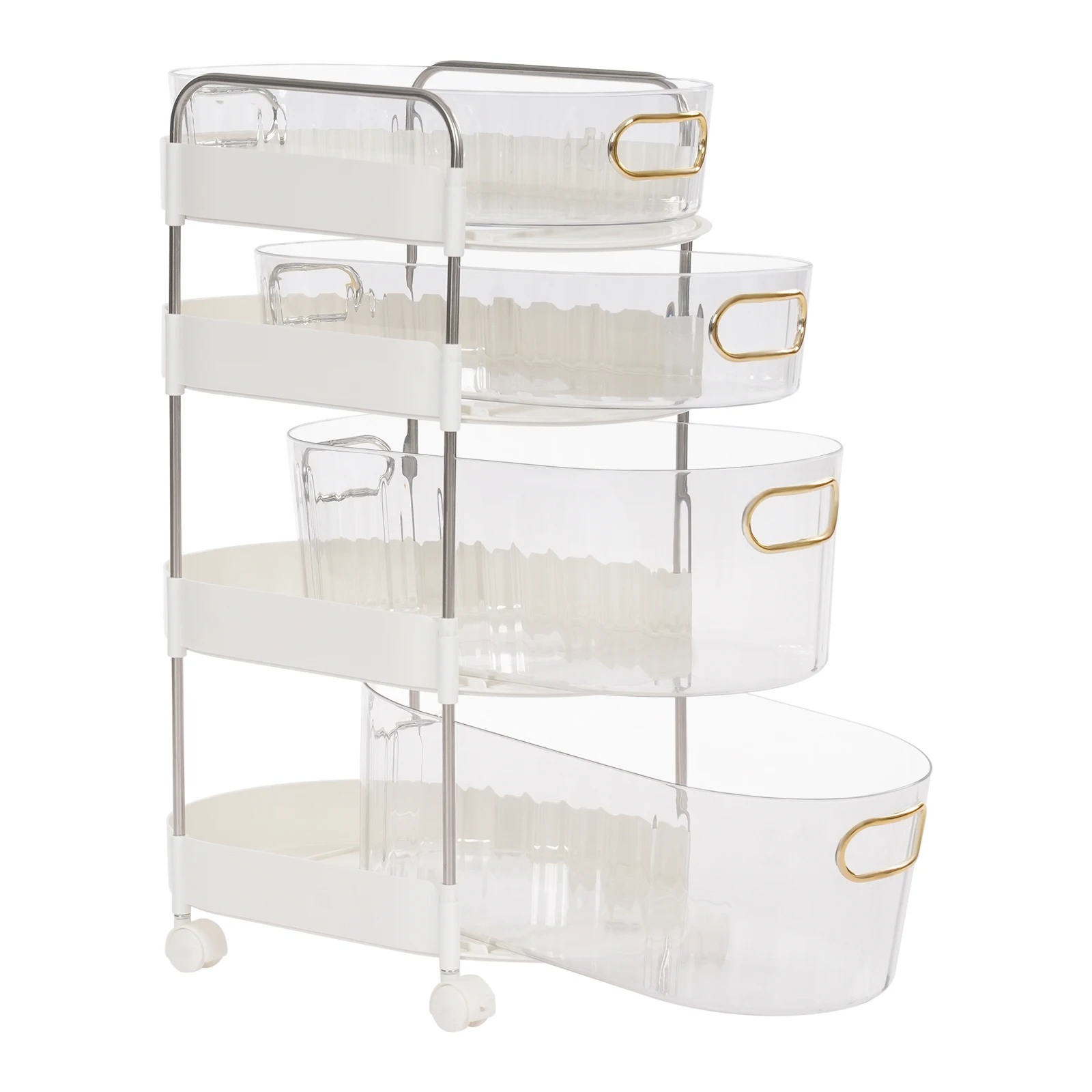 Stylish Desk Apothecary Cabinet,2 Small & 2 Large Drawers,Gilded Handles,Efficient Storage