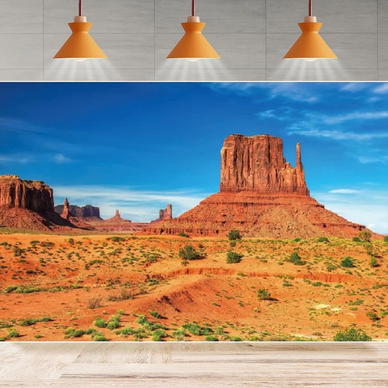 Desert Scenery For Photography Backdrop America Western Monument Valley Photo Background Home Party Backdrop Wall Banner Decor