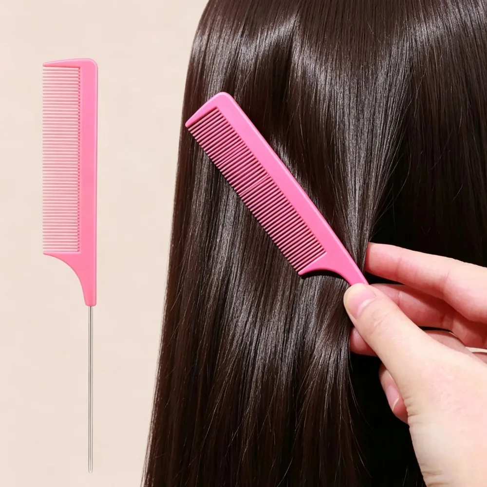 Professional Stainless Steel Pointed Tail Comb Antistatic for Salon Hair Styling Dyeing Wig Comb for Real Hair Daily Use Gifts